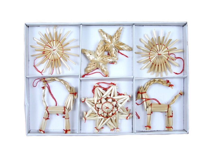 Scandinavian Straw Ornament Set