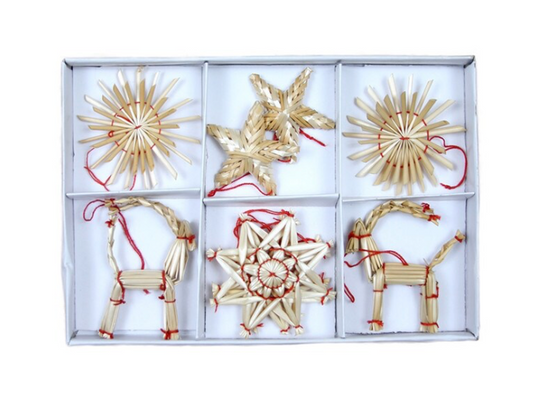 Scandinavian Straw Ornament Set